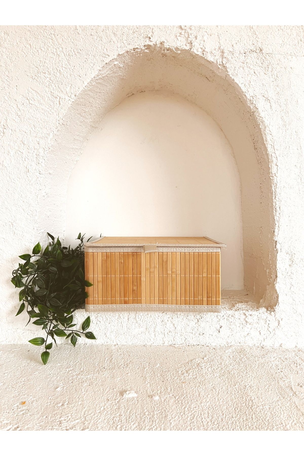 Bambu 31x25x15cm Çok Amaçlı Kapaklı Sepet/Düzenleyici/Organizer