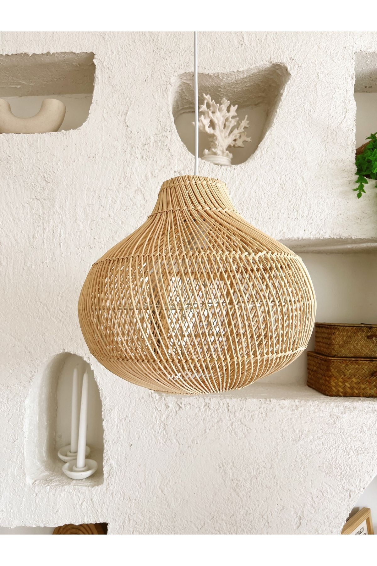 Rattan/Bambu Sarkıt Bohem Avize