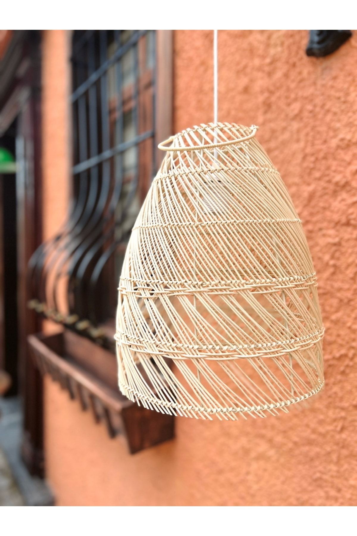 Rattan/bambu Sarkıt Avize Bohem 40cm