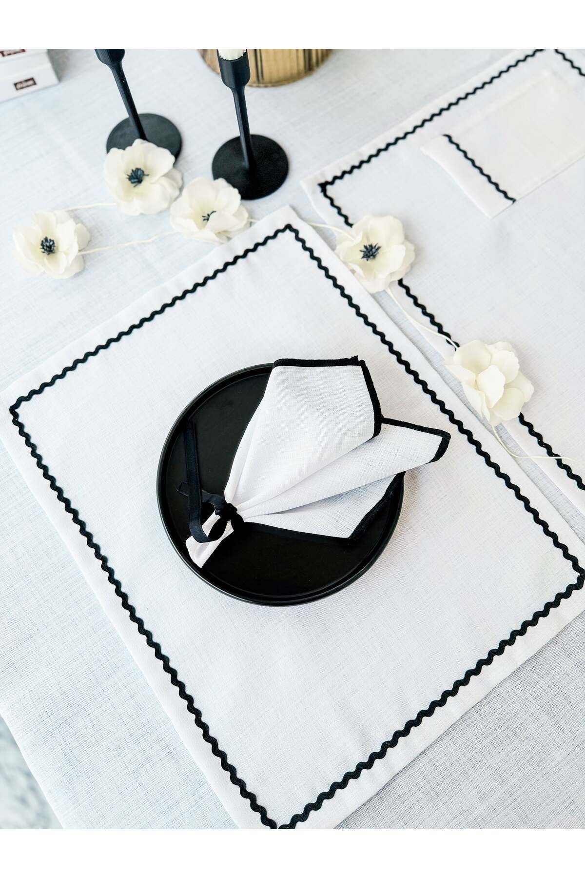 Shine White Dikdörtgen Dantelli Amerikan Servis / Supla 2Lİ
