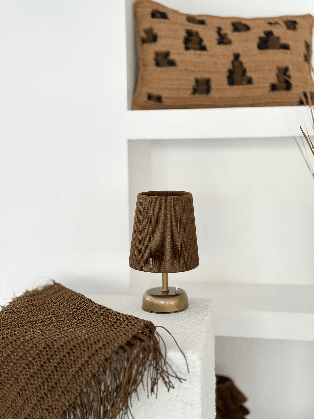 HandMade Kablosuz Masa Lambası / Abajur Vintage Gold Ayak