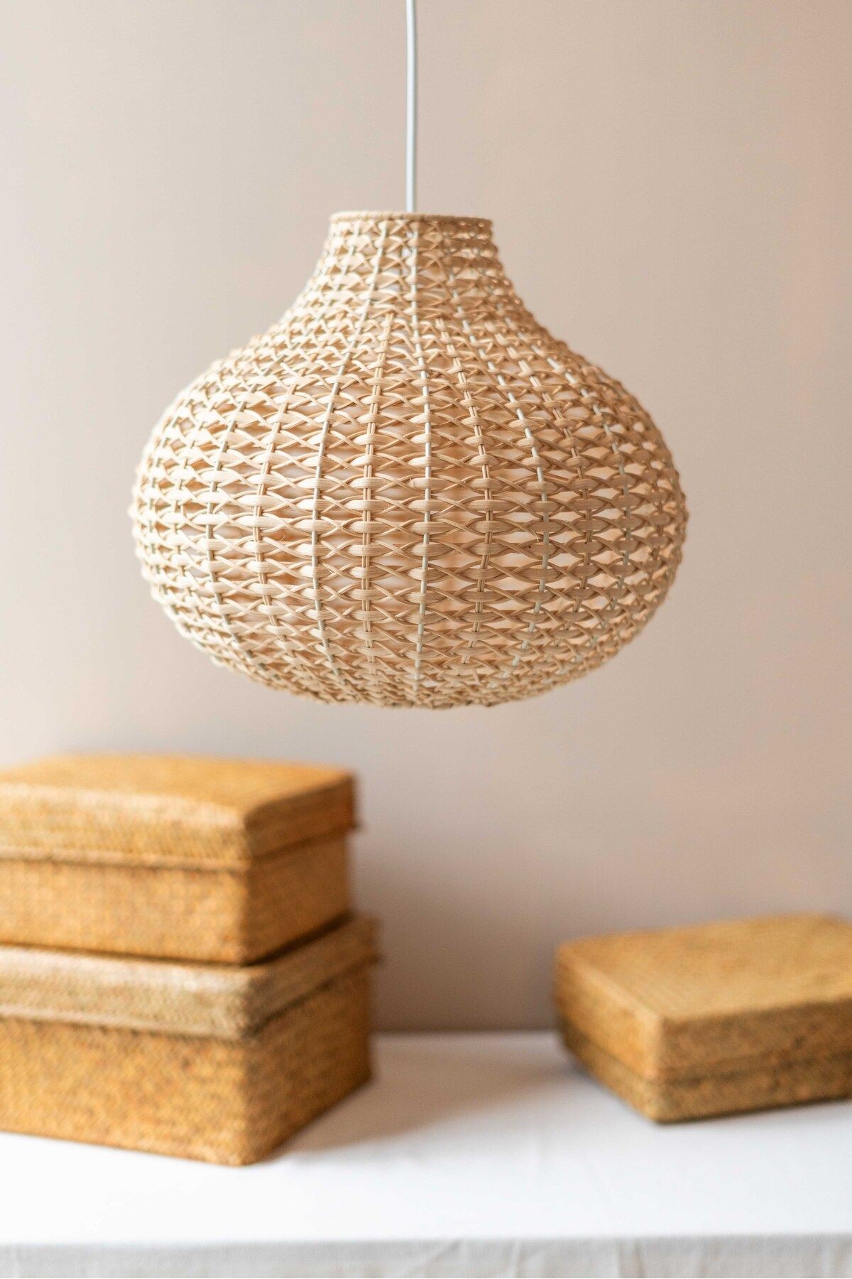 Rattan/Bambu Sarkıt Bohem Avize