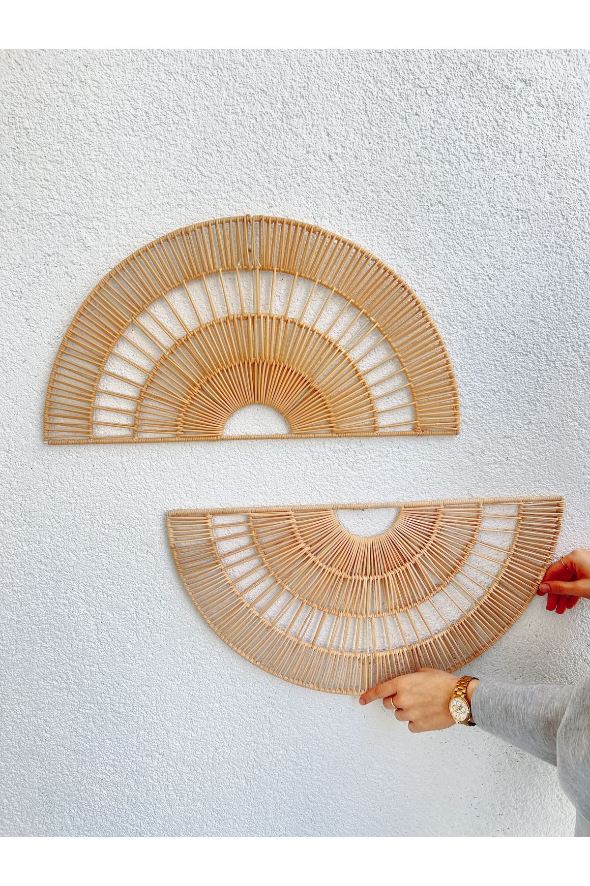 Rattan/Bambu Duvar Süsü / Bohem Duvar Süsü 59X30