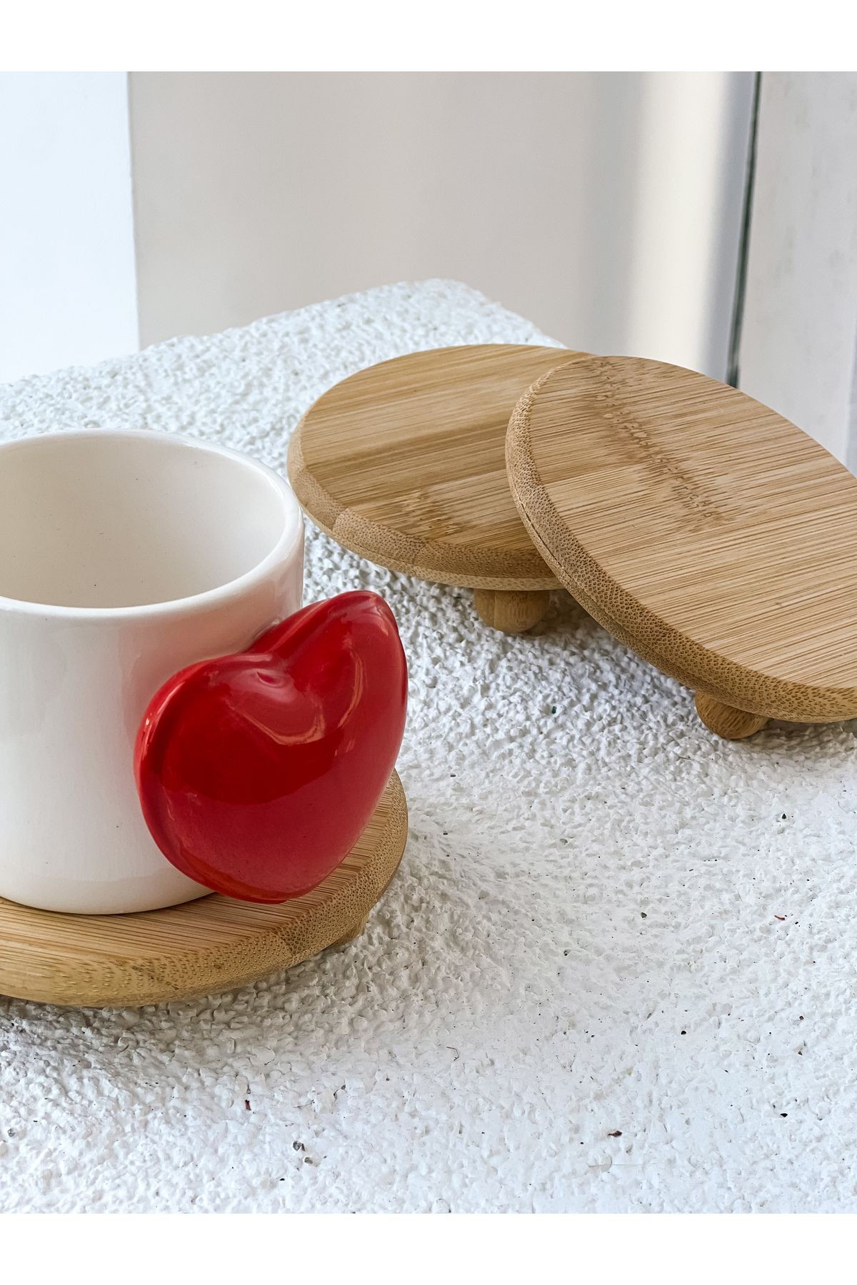 Bambu Top Ayaklı Yükseltici / Bardak Altlığı