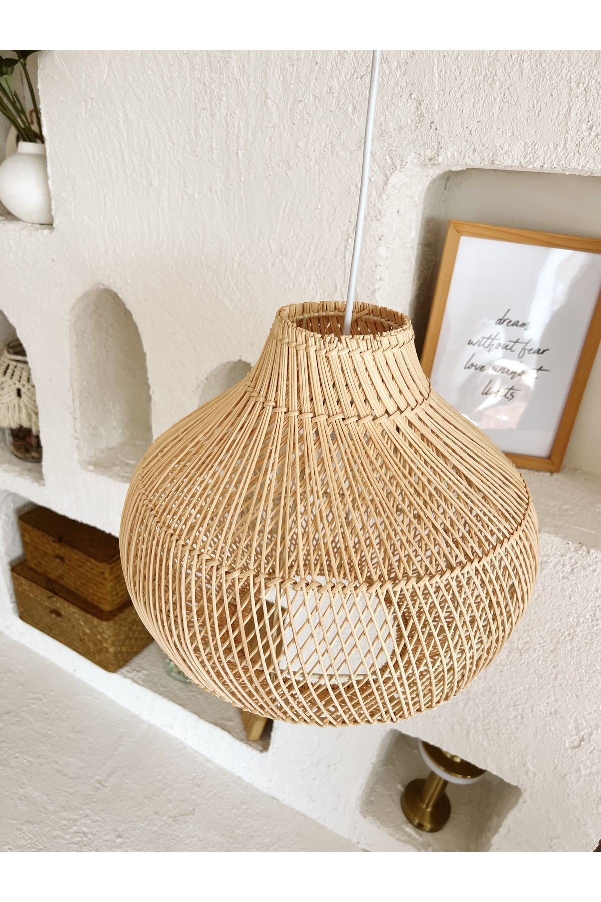 Rattan/Bambu Sarkıt Bohem Avize