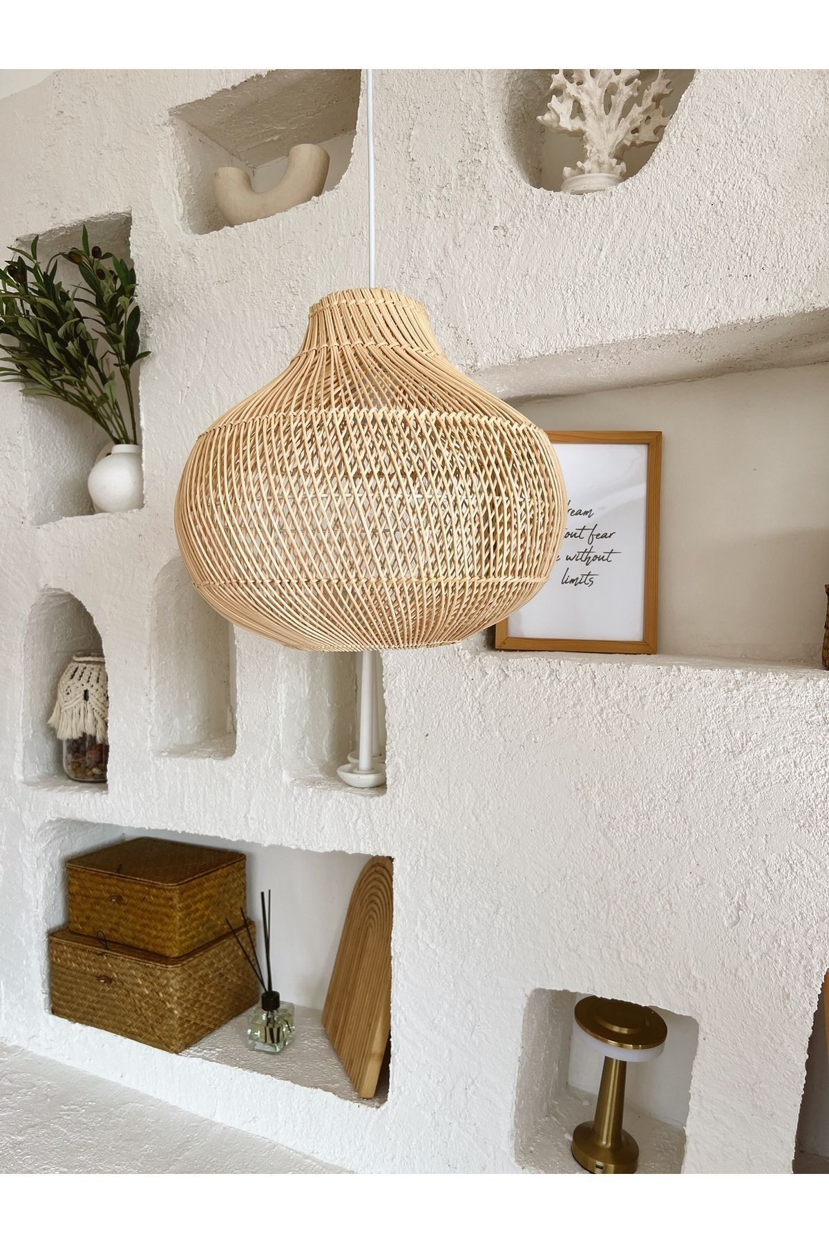 Rattan/Bambu Sarkıt Bohem Avize