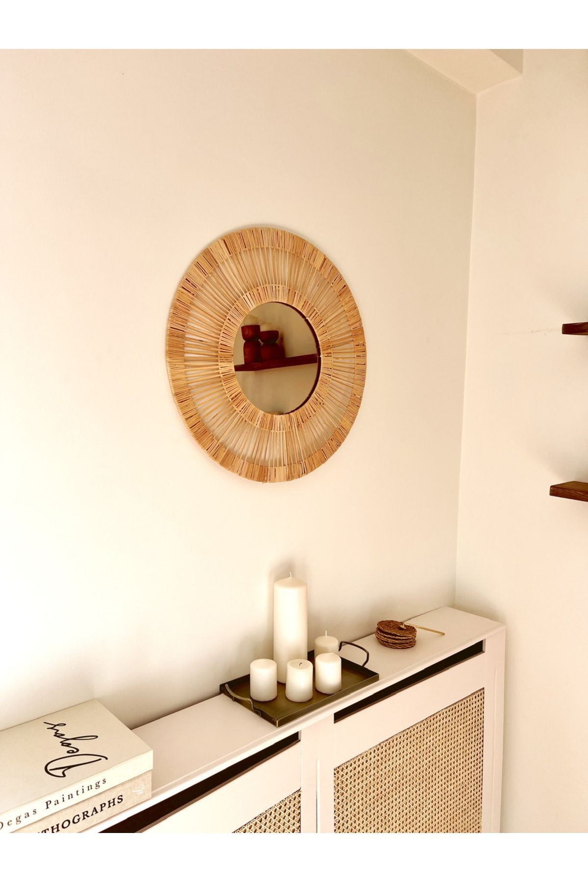 Bambu / Rattan Dekoratif Ayna 55cm
