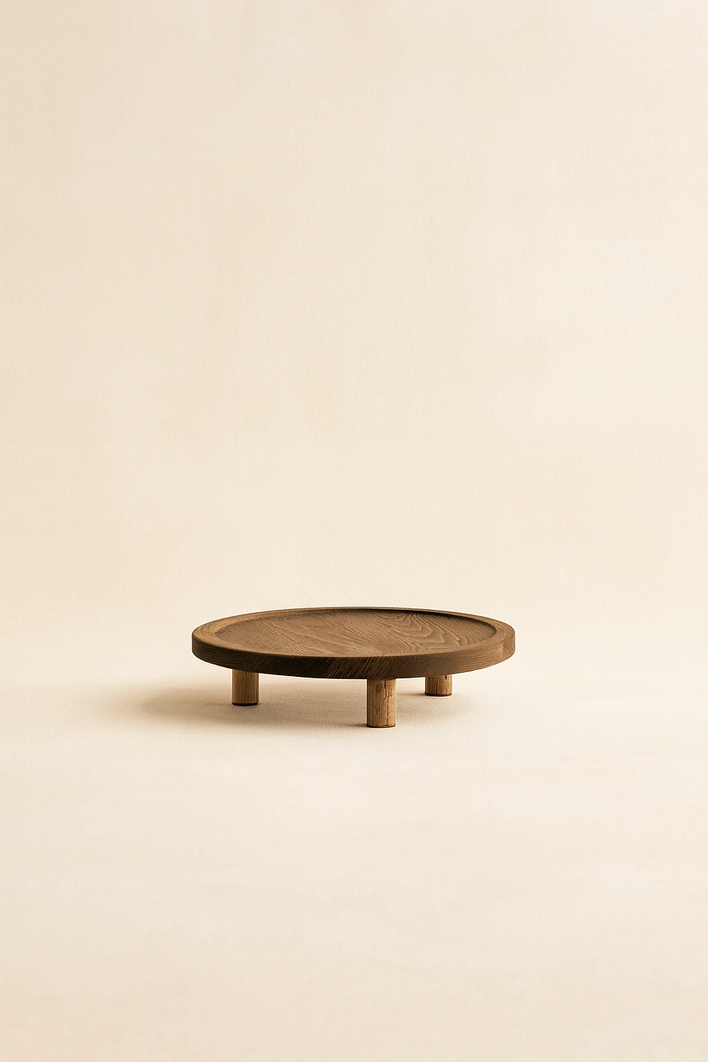 Ahşap Koyu Renk Yuvarlak Ayaklı Yükseltici/Sunumluk/Düzenleyici