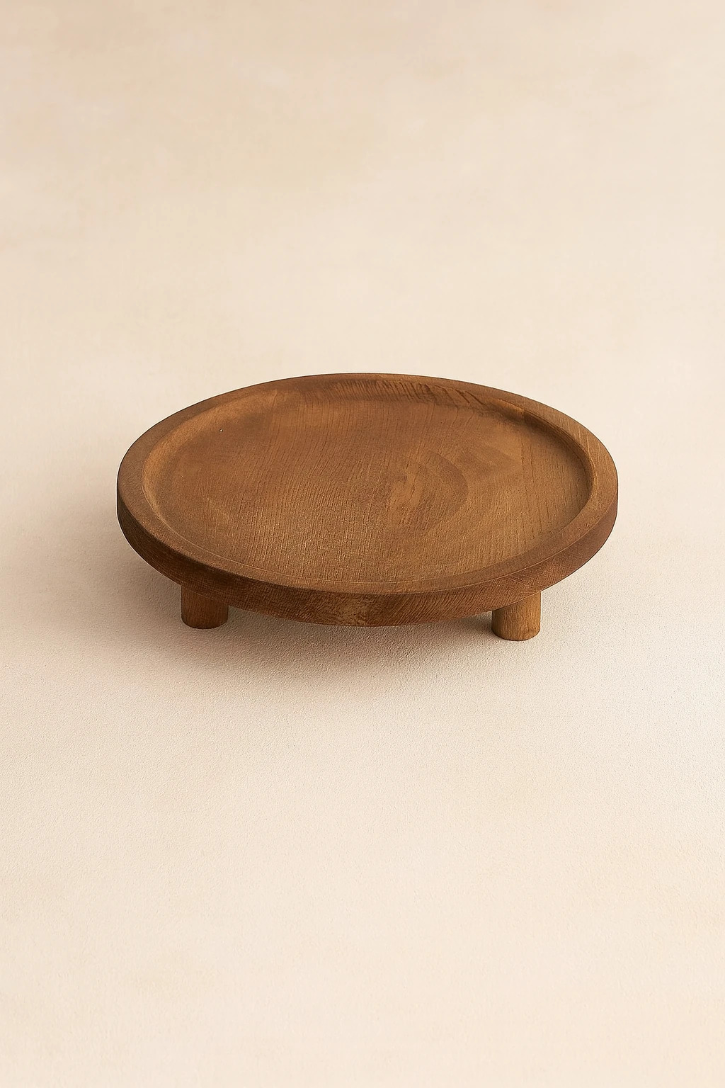 Ahşap Koyu Renk Yuvarlak Ayaklı Yükseltici/Sunumluk/Düzenleyici