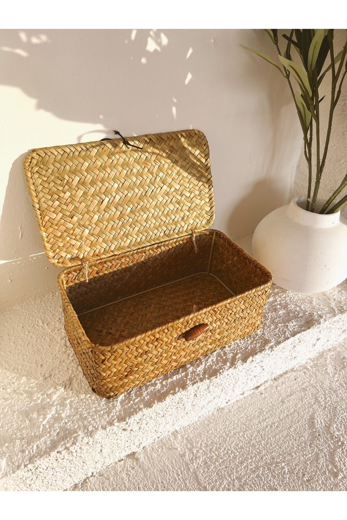 Bambu/Rattan Çok Amaçlı Hasır Düzenleyici/Organizer/Sepet/Banyo Düzenleyici