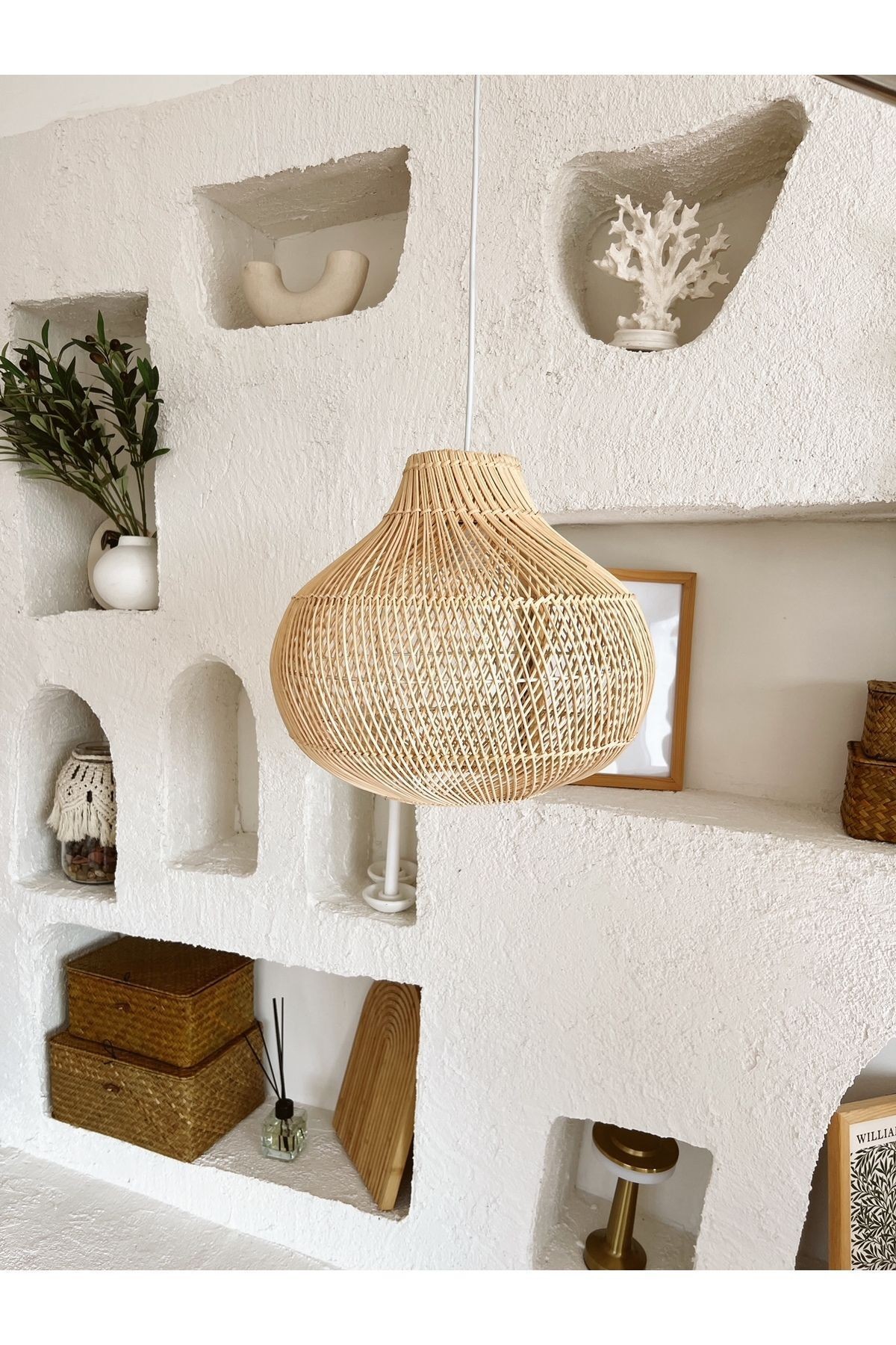 Rattan/Bambu Sarkıt Bohem Avize