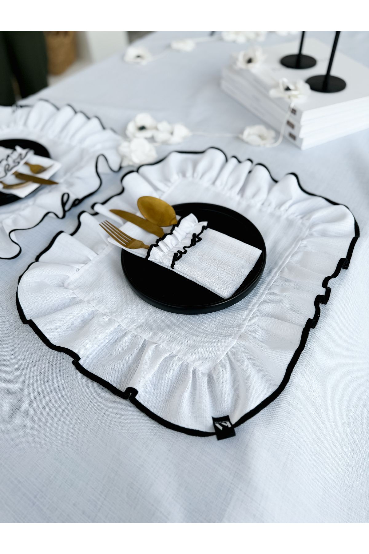 Shine White 3 Bölmeli Çatal-Kaşık-Bıçak Kılıfı 2Li