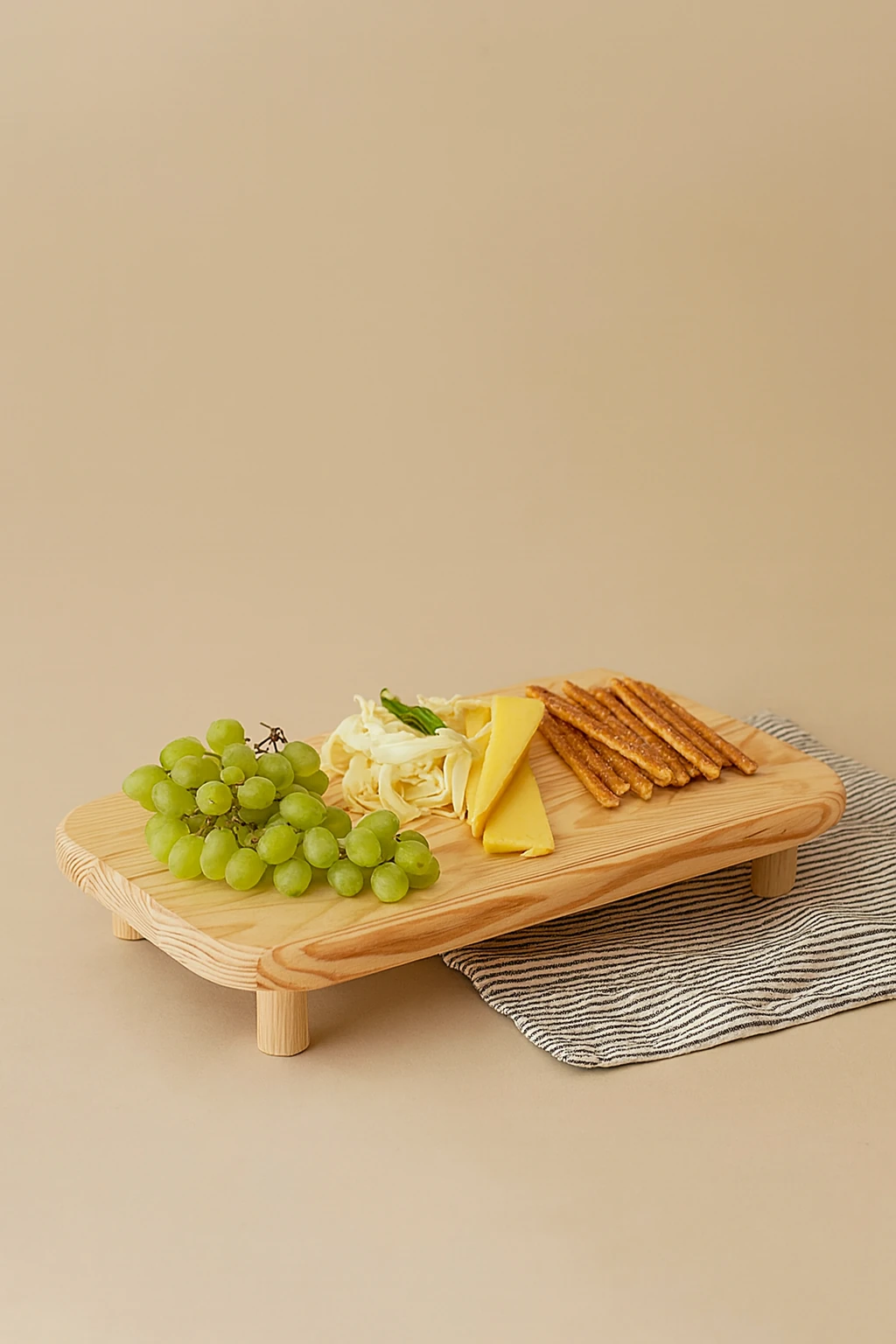 Doğal Ahşap Ayaklı Sunum Standı / Sunum Tabağı Açık