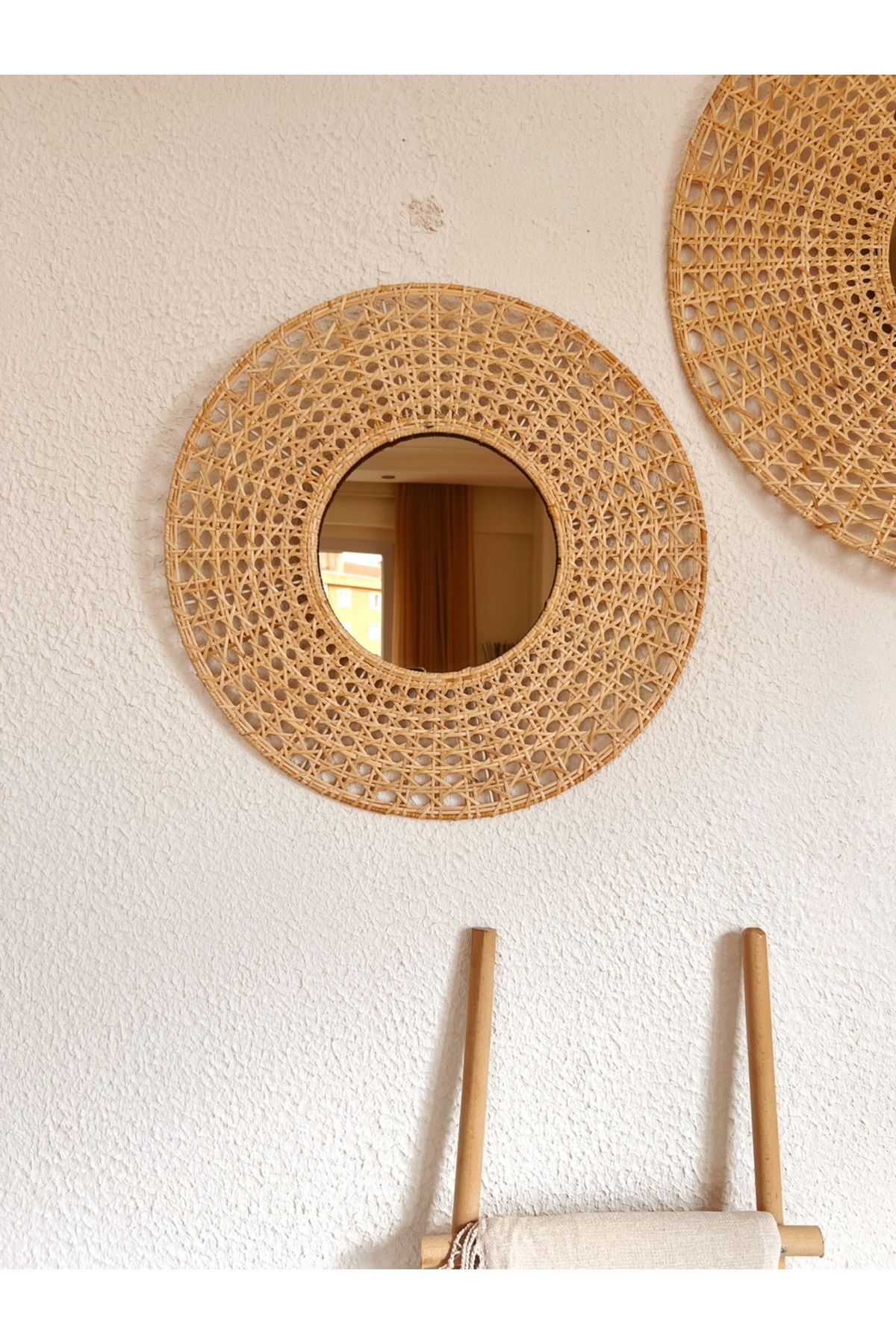 Bambu / Rattan Dekoratif Ayna 55cm