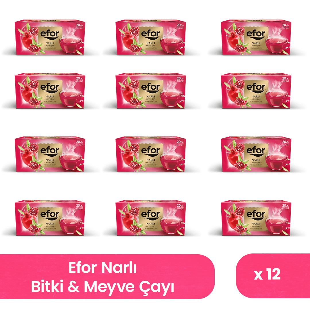 Efor Nar Bardak Poşet Bitki Ve Meyve Çayı 20 Li X 12 Adet