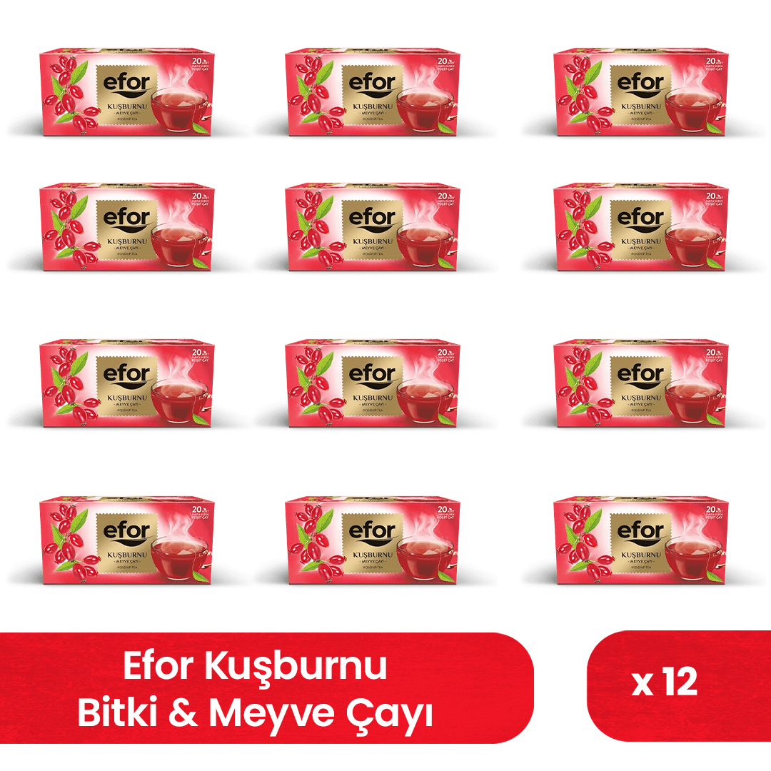 Efor Kuşburnu Bardak Poşet Bitki Ve Meyve Çay 20 Li X 12 Adet