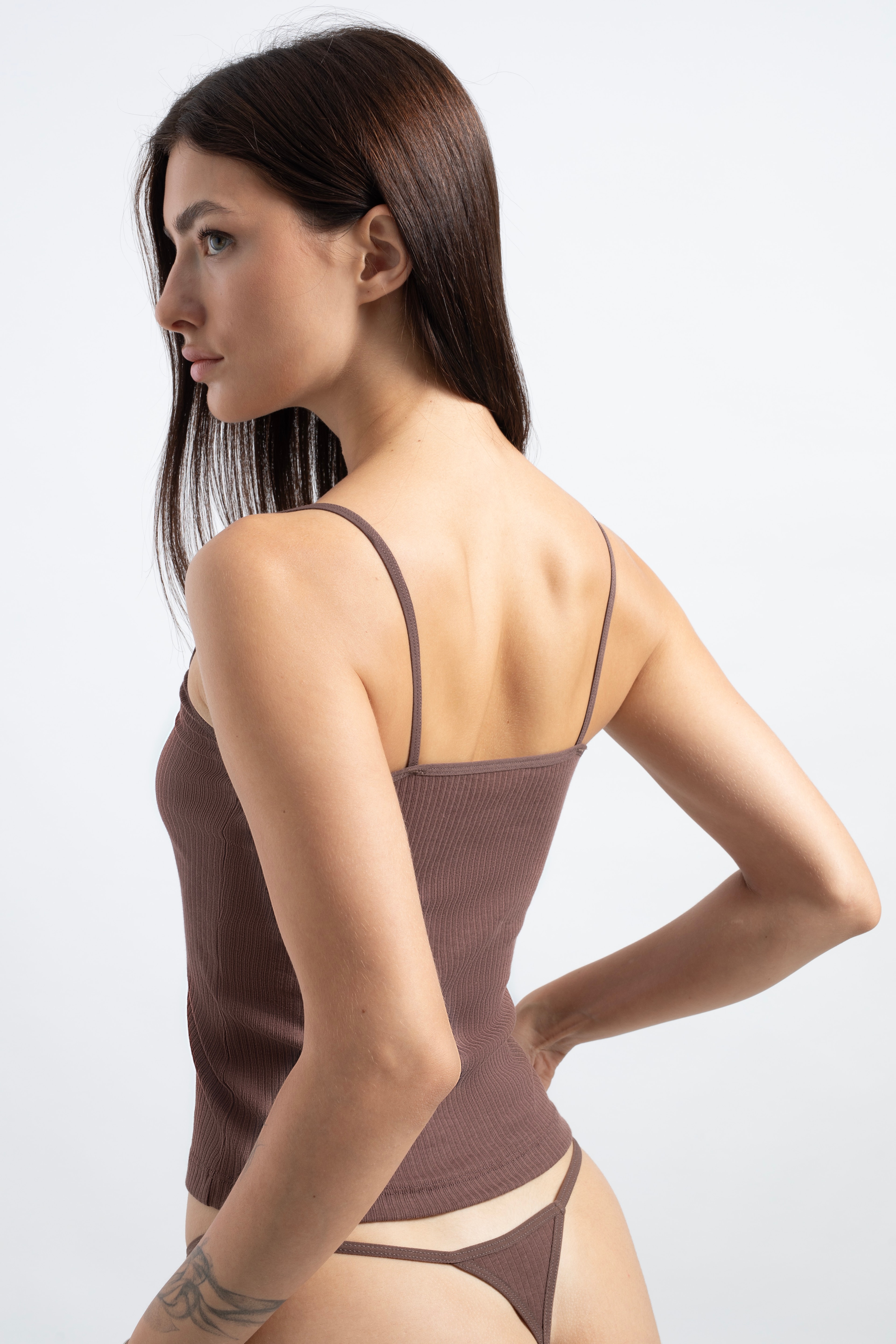 İnce Askılı Atlet - 3'lü paket - Siyah,Kahverengi,Beyaz