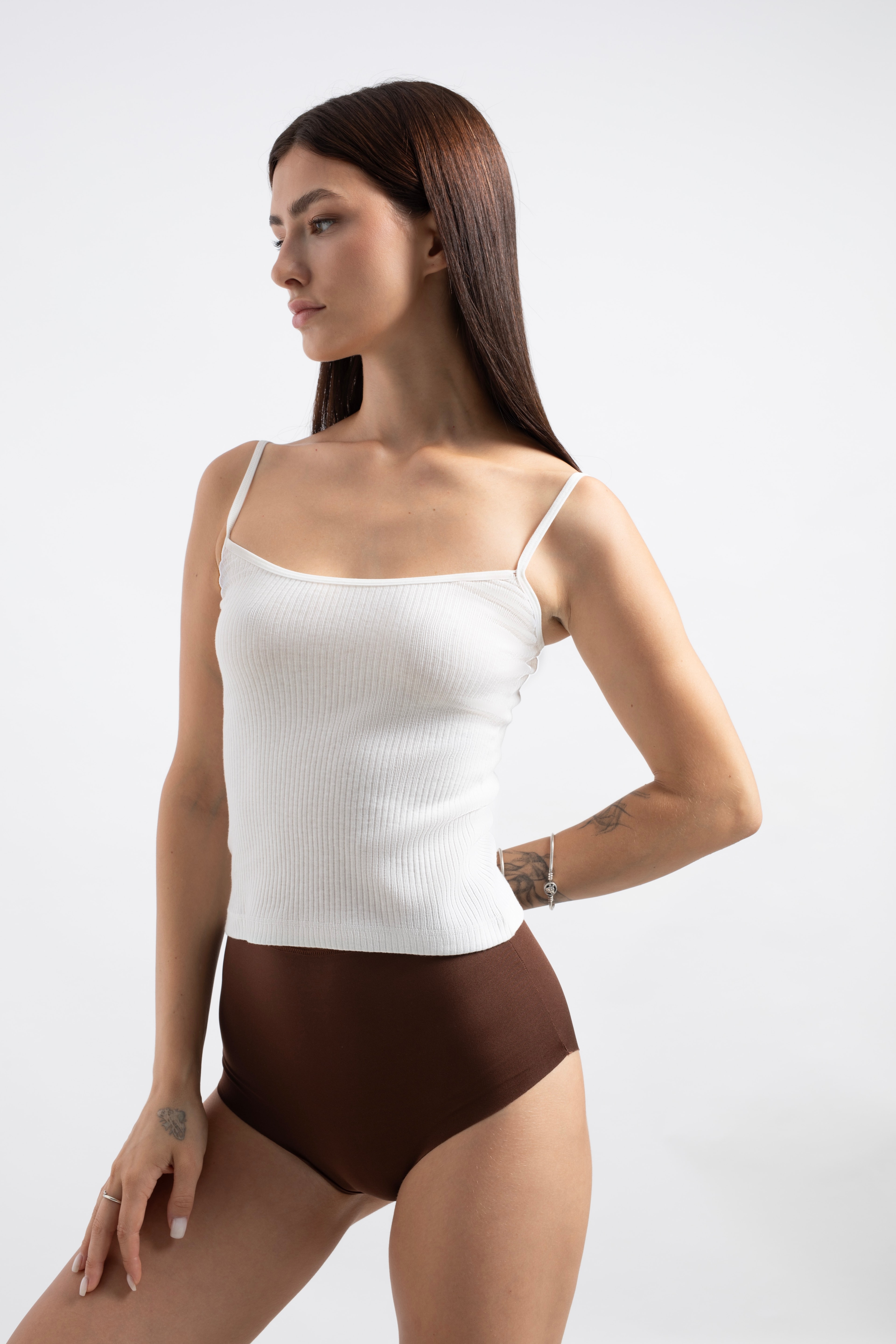 Lazer Kesim Yüksek Bel Cheeky Külot - 5'li paket - Kahverengi,Ten rengi,Beyaz,Gri,Pembe