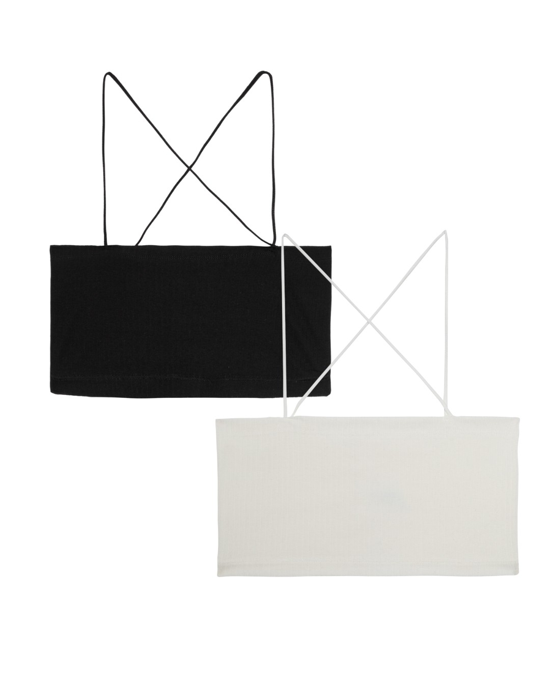 İnce askılı bralet - 2'li pack - siyah,beyaz