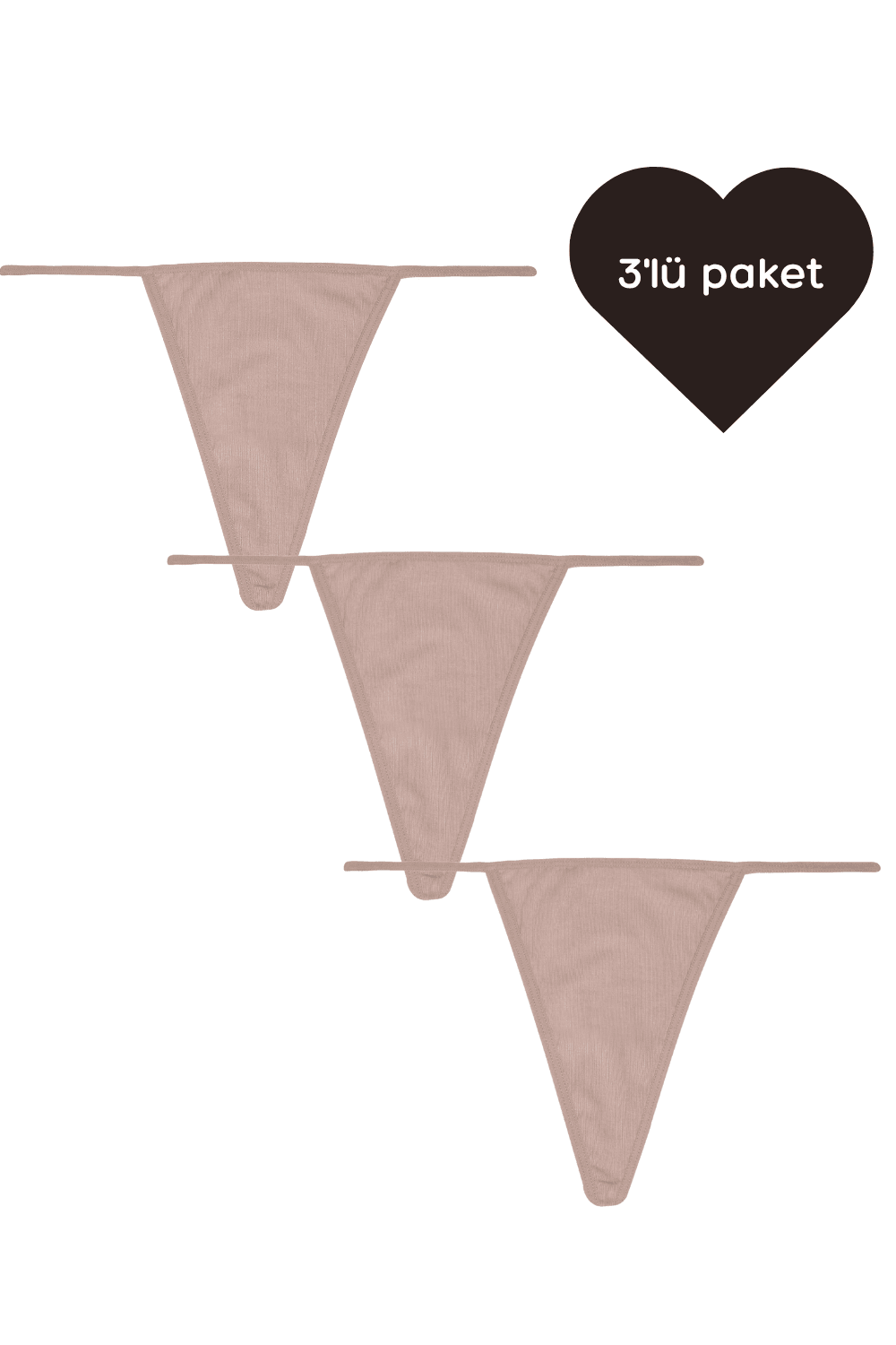 G-string - 3'lü paket - Pudra