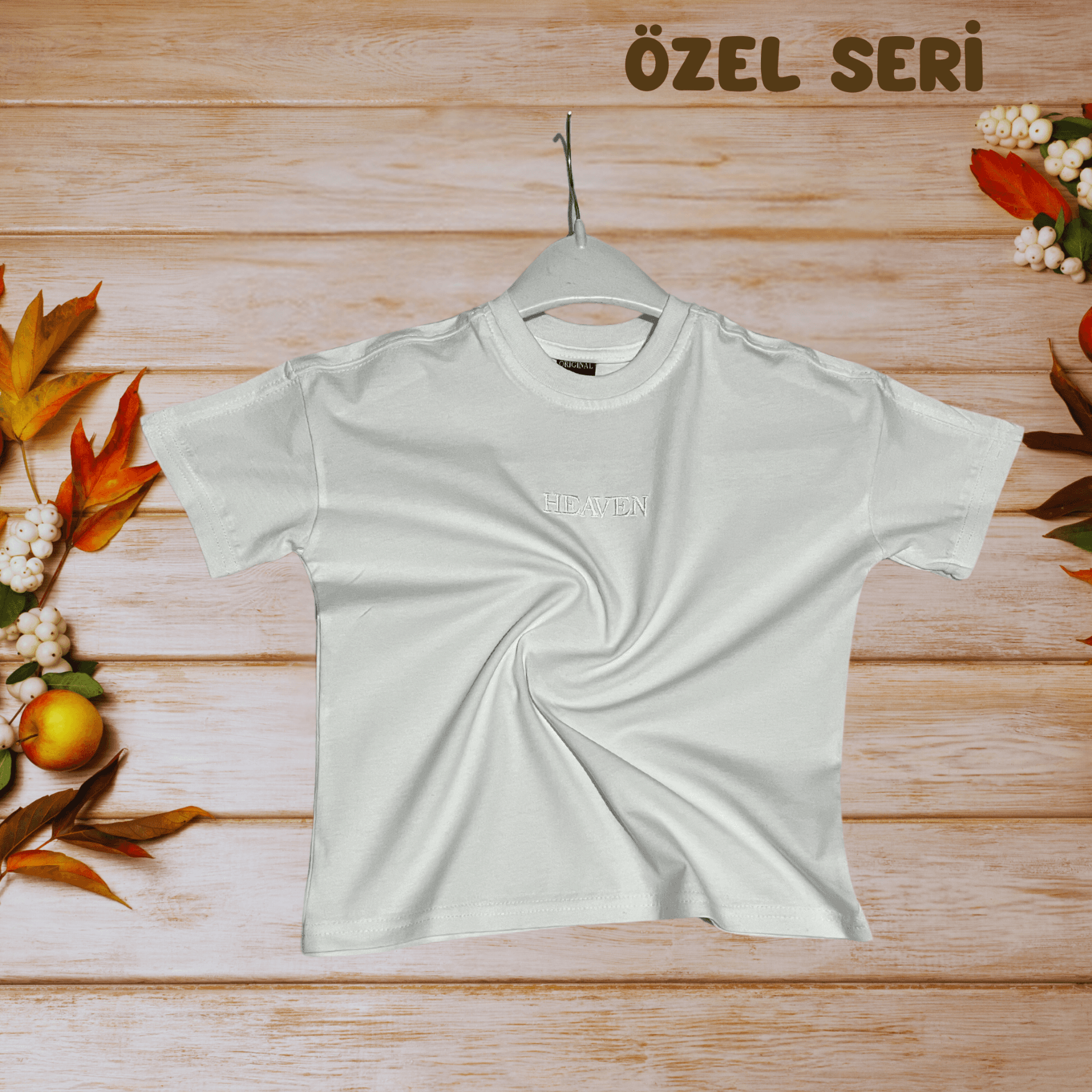 Bisiklet Yaka Nakışlı Oversize T-shirt Bebek Çocuk