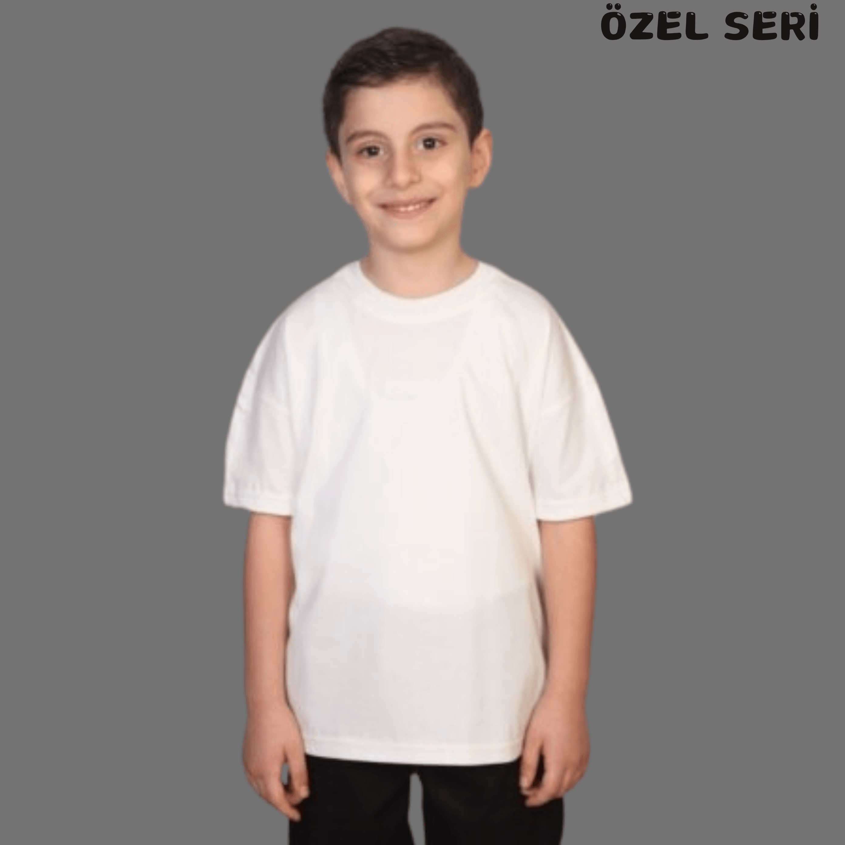 Bisiklet Yaka Nakışlı Oversize T-shirt Bebek Çocuk