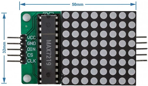 MAX7219 8x8 Dot Matrix Display Modülü