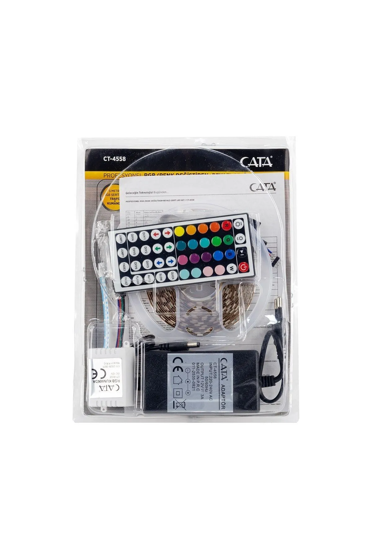 Cata Ct-4558 Profesyonel Rgb Şerit Led 5 Metre Trafo Kumandalı / Renkli Aydınlatma