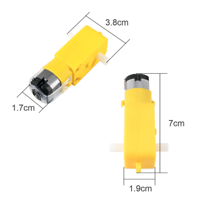 6V 250RPM Redüktörlü Sarı Motor