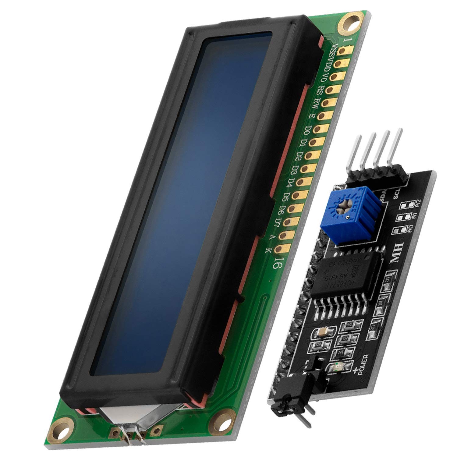 IIC/I2C Modüllü 2x16 Mavi Ekran - Lehimli