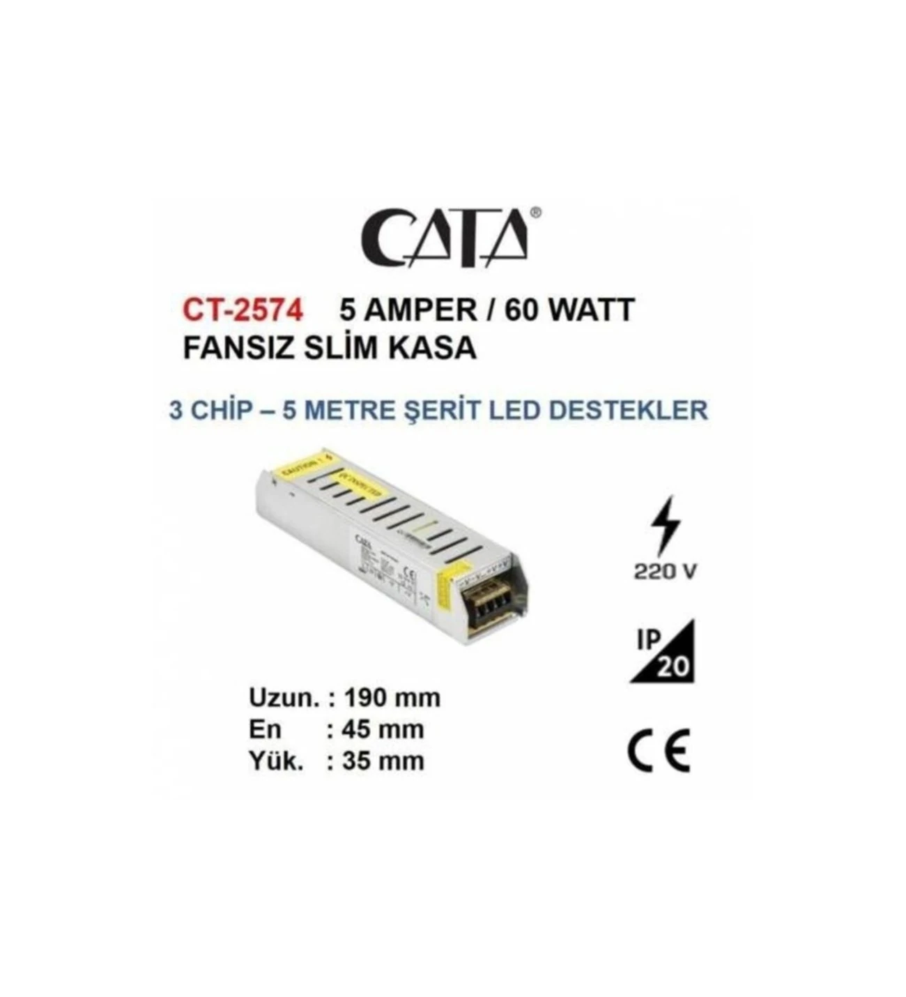 Cata CT-2574 5A Slim LED Trafosu 