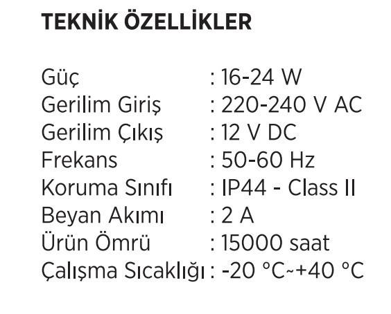 Cata Ct-2551 25W 12V 2A Fişli Adaptör