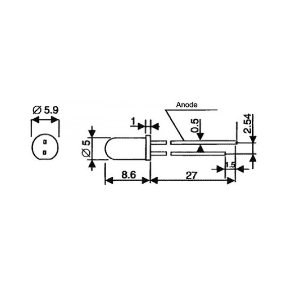 5mm Mavi Led Diyot - 100 Adet