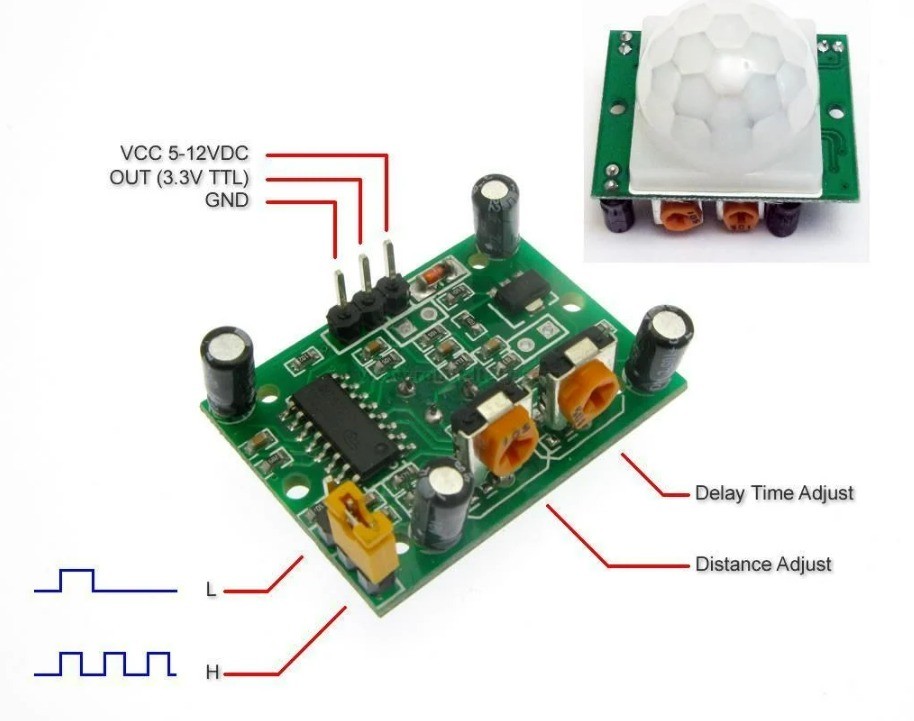 HC-SR501 PIR Hareket Algılama Sensörü - Pır Sensörü