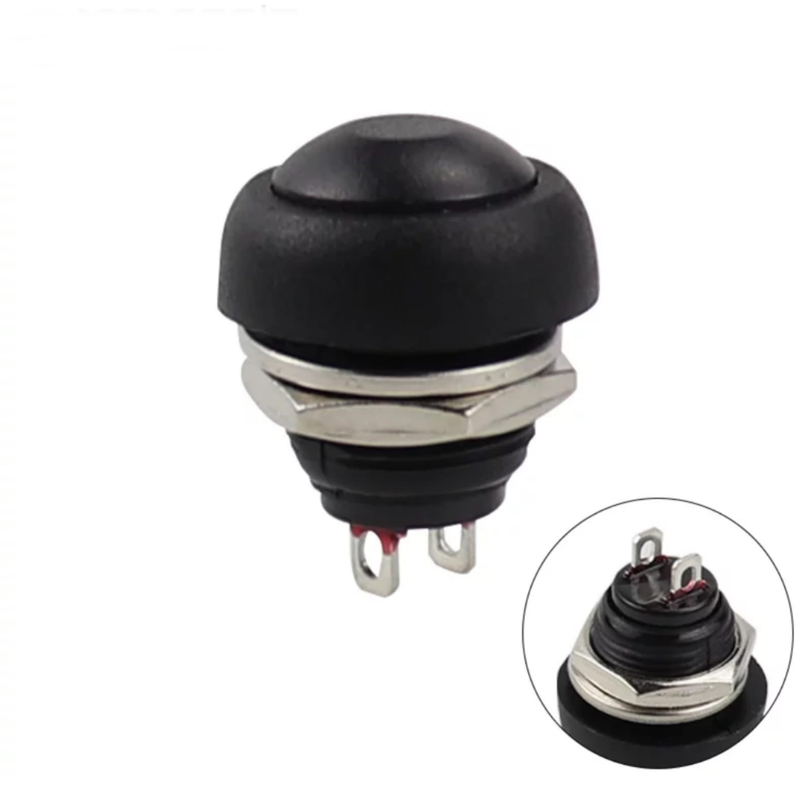IC-184 Siyah Plastik Push Buton 12mm