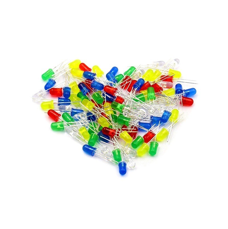 5mm Karışık Renklerde Led Diyot - 5 Farklı Renk - 100 Adet