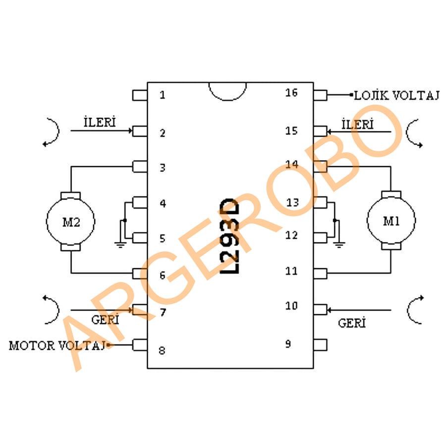 L293D Motor Sürücü Entegresi Dip-16