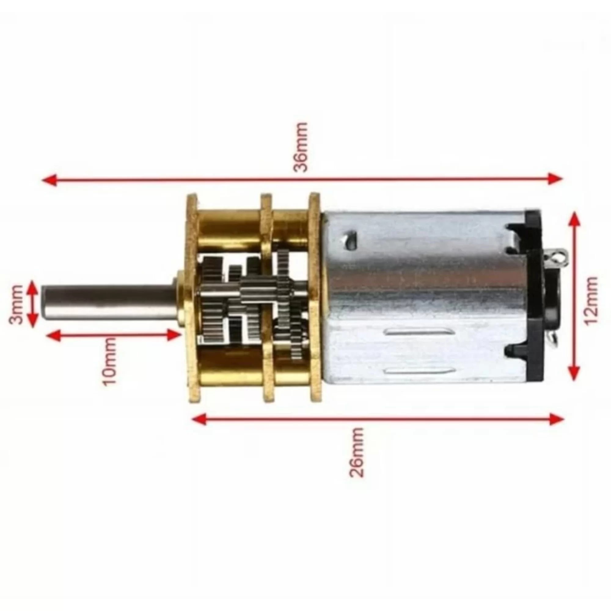 N20 60RPM 6V DC Mikro Metal Redüktörlü Motor