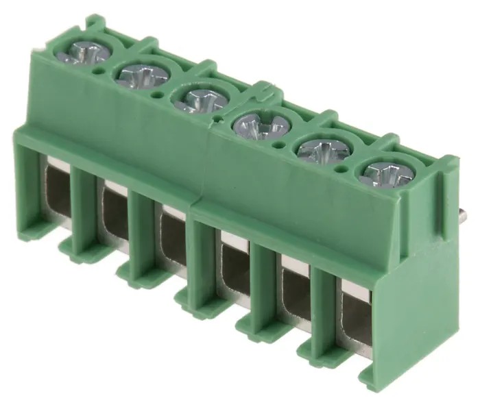 6 Pin 5.00 mm Yeşil PCB Klemens