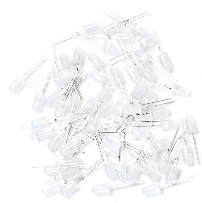 5mm Beyaz Şeffaf Led Diyot - 100 Adet