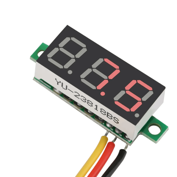 Dijital Mini Voltmetre Dc 0v-100v Gerilim - Voltaj Ölçer 3 Kablo