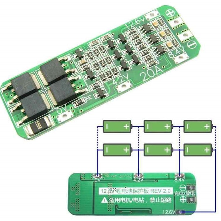 3S 20A BMS LiPo Pil Balans Devre Modülü