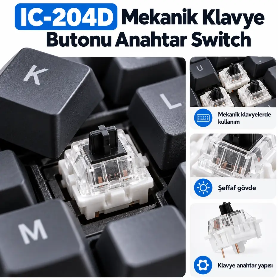 IC-204D mekanik klavye butonu anahtar switch