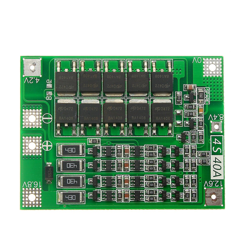 4s Bms 40a Matkap Uygun Balanslı 16.8v 4 Pil 18650 Lityum Batarya Şarj Koruma Modülü 14.8v 16v