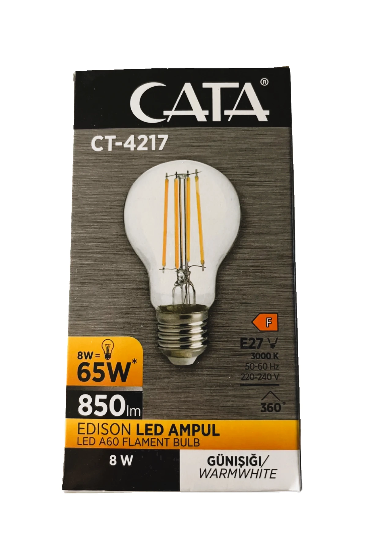 CT-4217 8W 220V E27 Duylu Rustik LED Ampul
