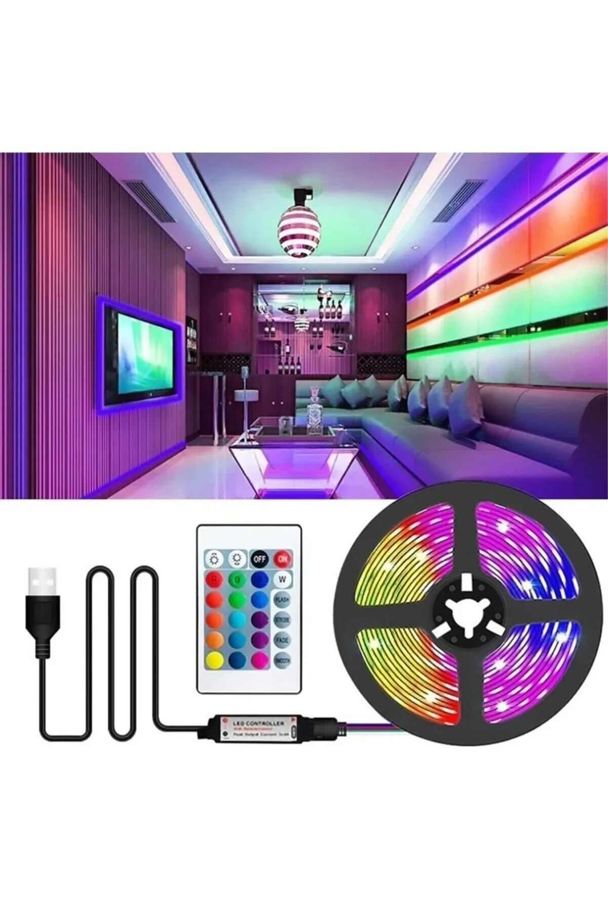 Cata CT-4566 Tv Arkası Ambiyans Rgb LED Seti 3 Metre