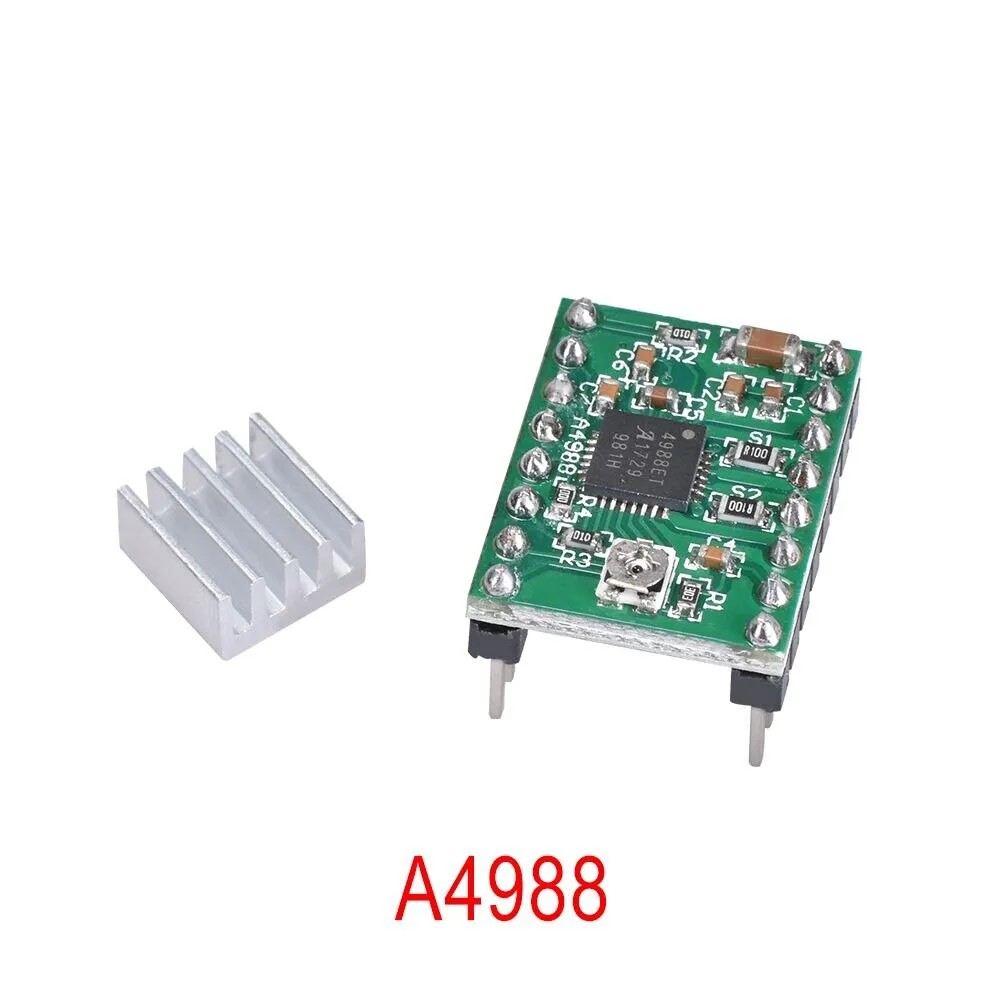 A4988 Step Motor Sürücü Kartı 2A Yeşil + Soğutucu