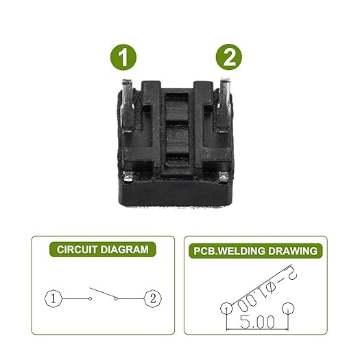 6X6 5mm Tach Buton (2 Bacak)