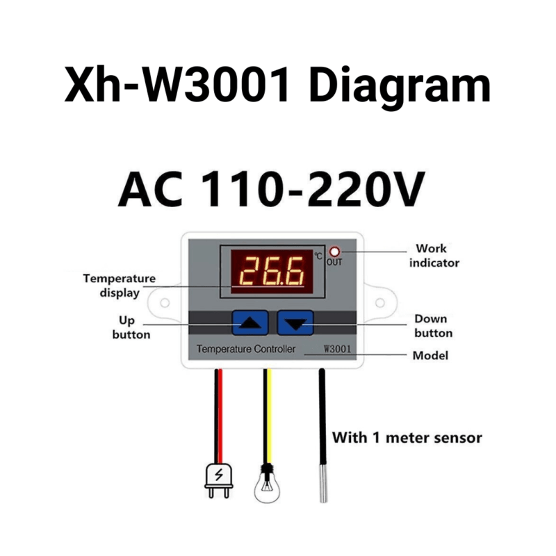 XH-W3001 220V AC Dijital Termostat