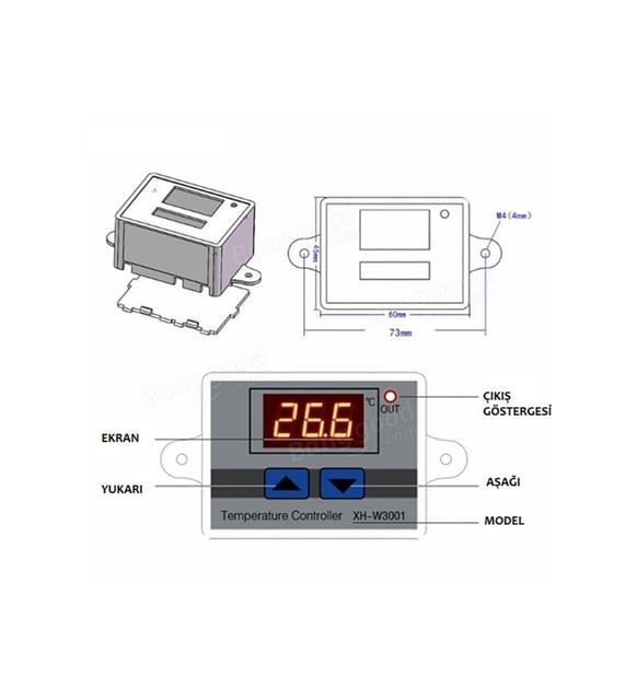 XH-W3001 220V AC Dijital Termostat